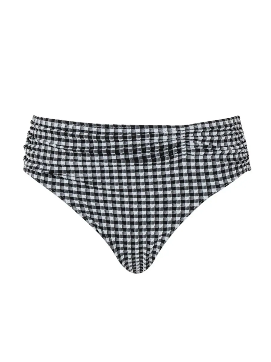 Женские бикини-трусики в клетку с высоким вырезом Panache Lingerie — изображение 3 из 5, черный белый