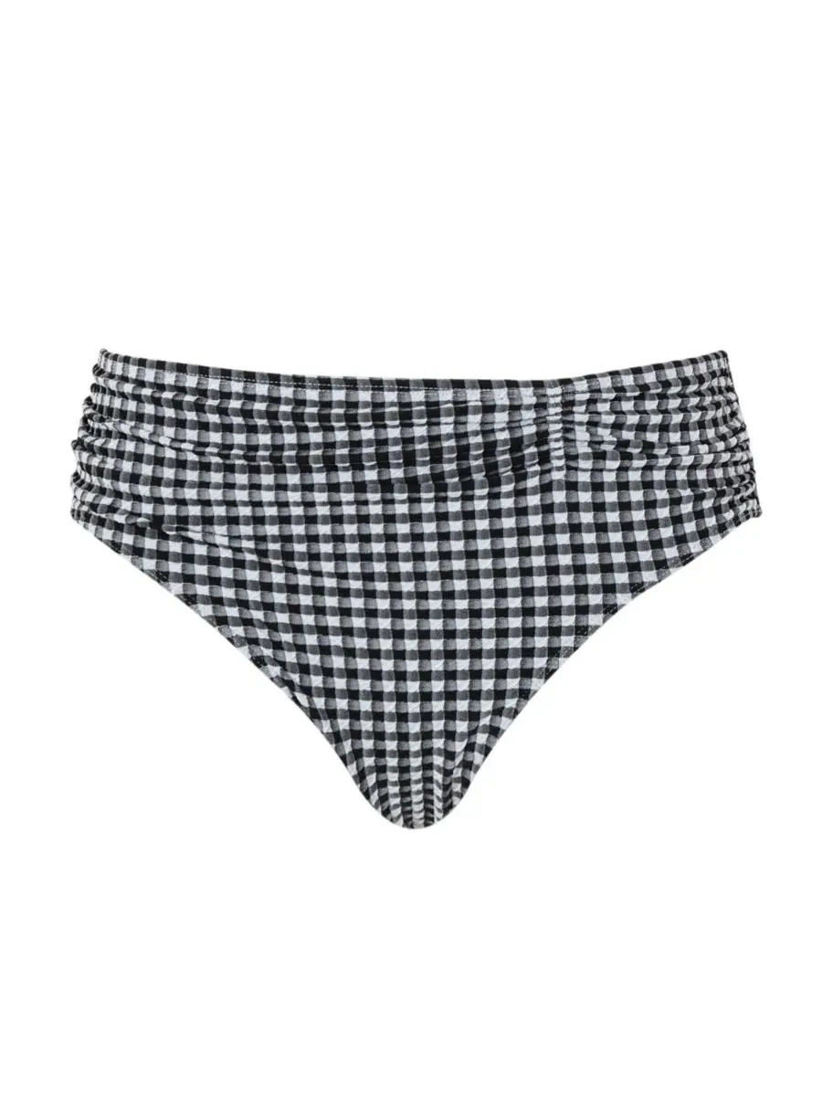 Женские бикини-трусики в клетку с высоким вырезом Panache Lingerie — изображение 5 из 5, черный белый