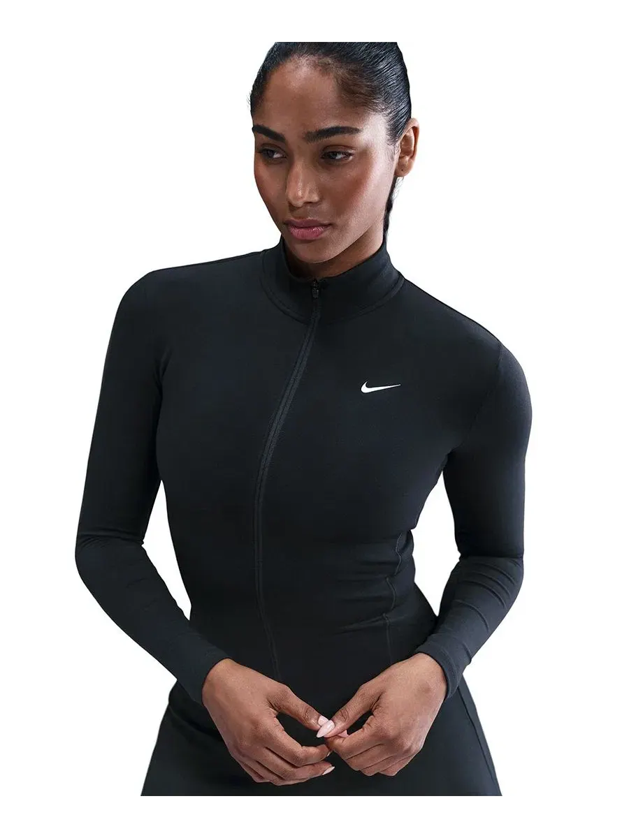 Женская приталенная куртка на молнии Nike — изображение 2 из 5, черный/белый