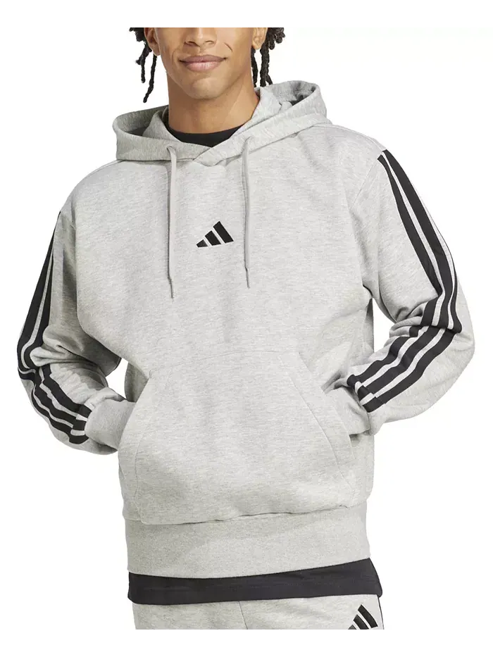 Мужская базовая толстовка с капюшоном из флиса с тремя полосками Adidas
