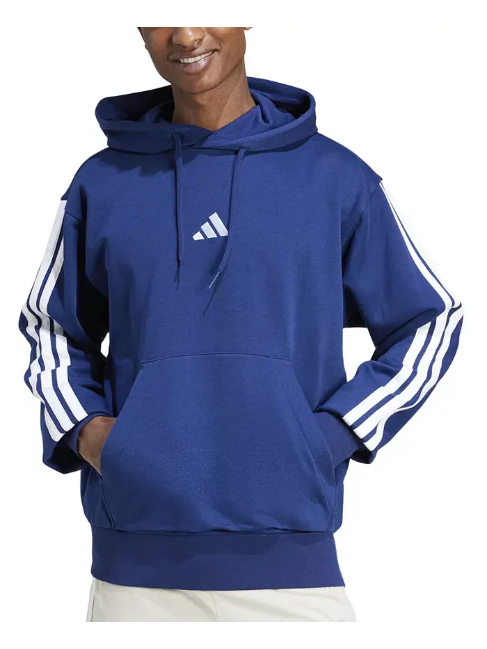 Мужская базовая толстовка с капюшоном из флиса с тремя полосками Adidas
