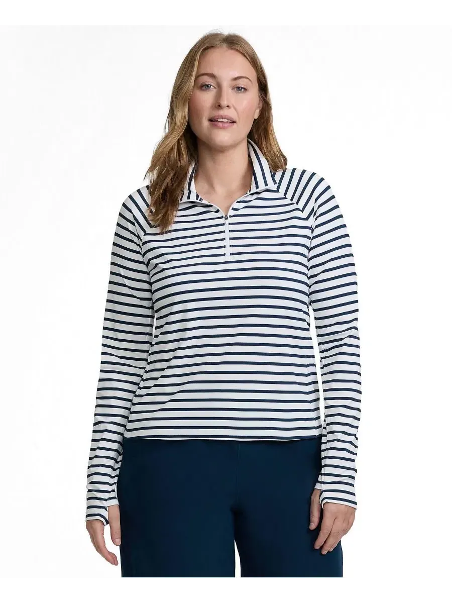 Рашгард с длинным рукавом SunShade UPF 50 Quarter Zip Lands' End