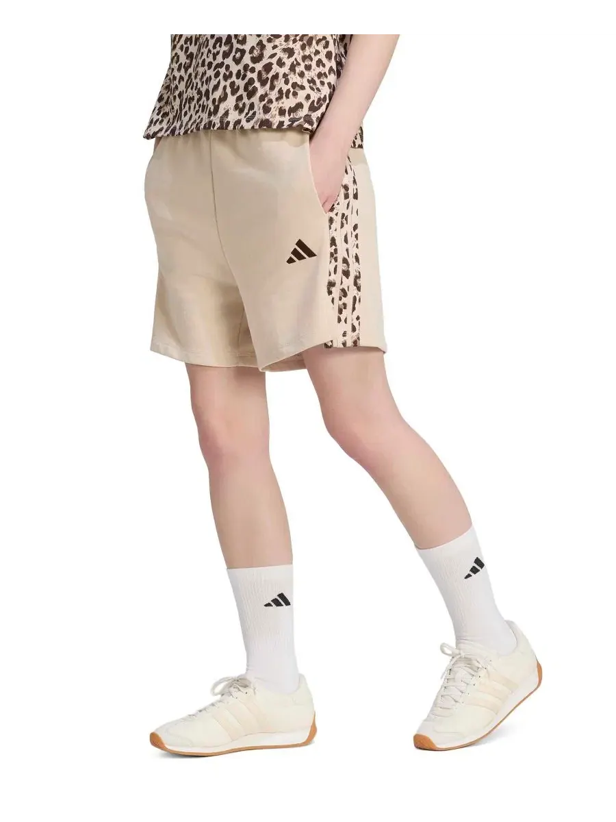Шорты с принтом и 3 полосками Seasonal Essentials adidas