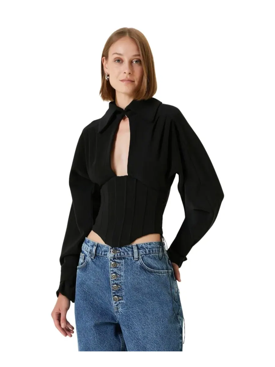 Блуза с корсетным поясом Wool-Blend PCFG