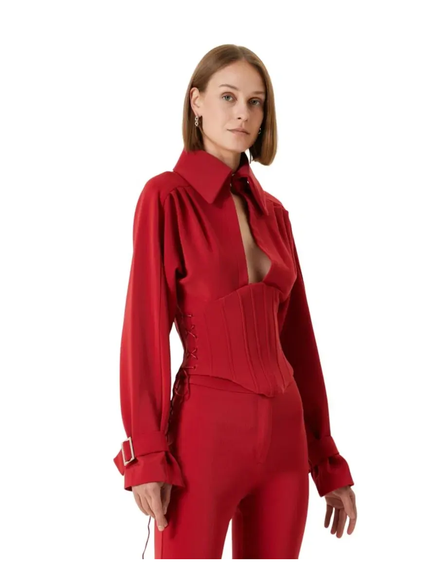 Блуза с корсетным поясом Wool-Blend PCFG, Samba