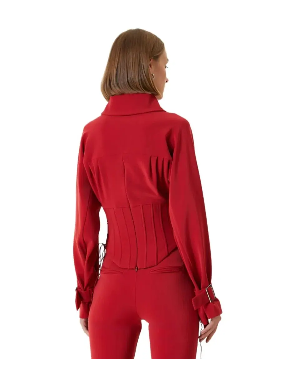 Блуза с корсетным поясом Wool-Blend PCFG, Samba — изображение 2 из 5