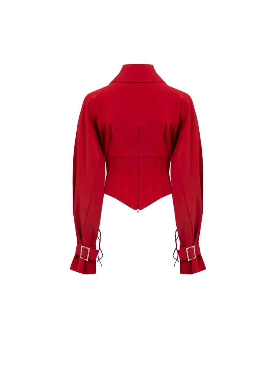 Блуза с корсетным поясом Wool-Blend PCFG, Samba — изображение 3 из 5