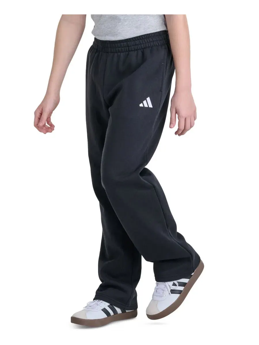 Спортивные штаны из футера с эластичным поясом adidas — изображение 2 из 5, черный