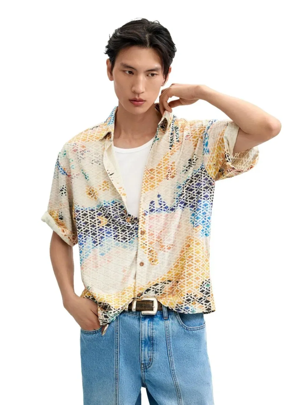 Рубашка с вышивкой и принтом Desigual