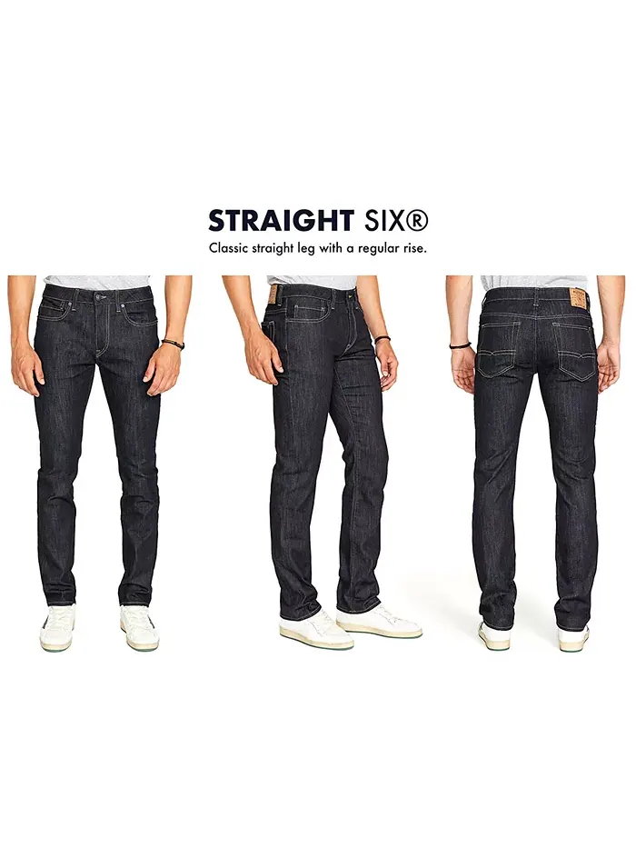 Мужские прямые джинсы Straight Six с эффектом стрейч Buffalo David Bitton — изображение 7 из 7, светлый индиго
