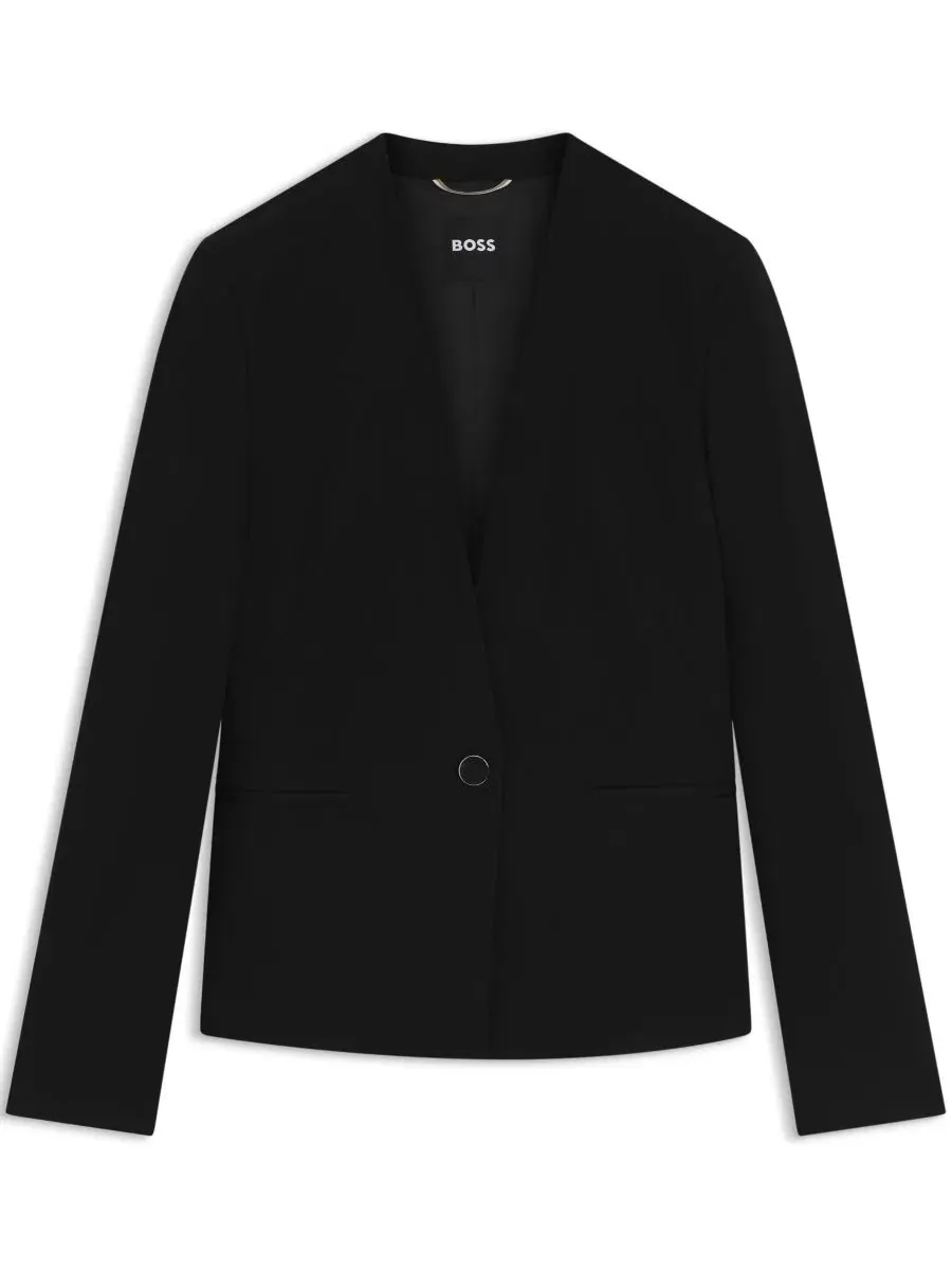 Женская куртка без воротника BOSS by, стандартного кроя Hugo Boss — изображение 3 из 10, черный