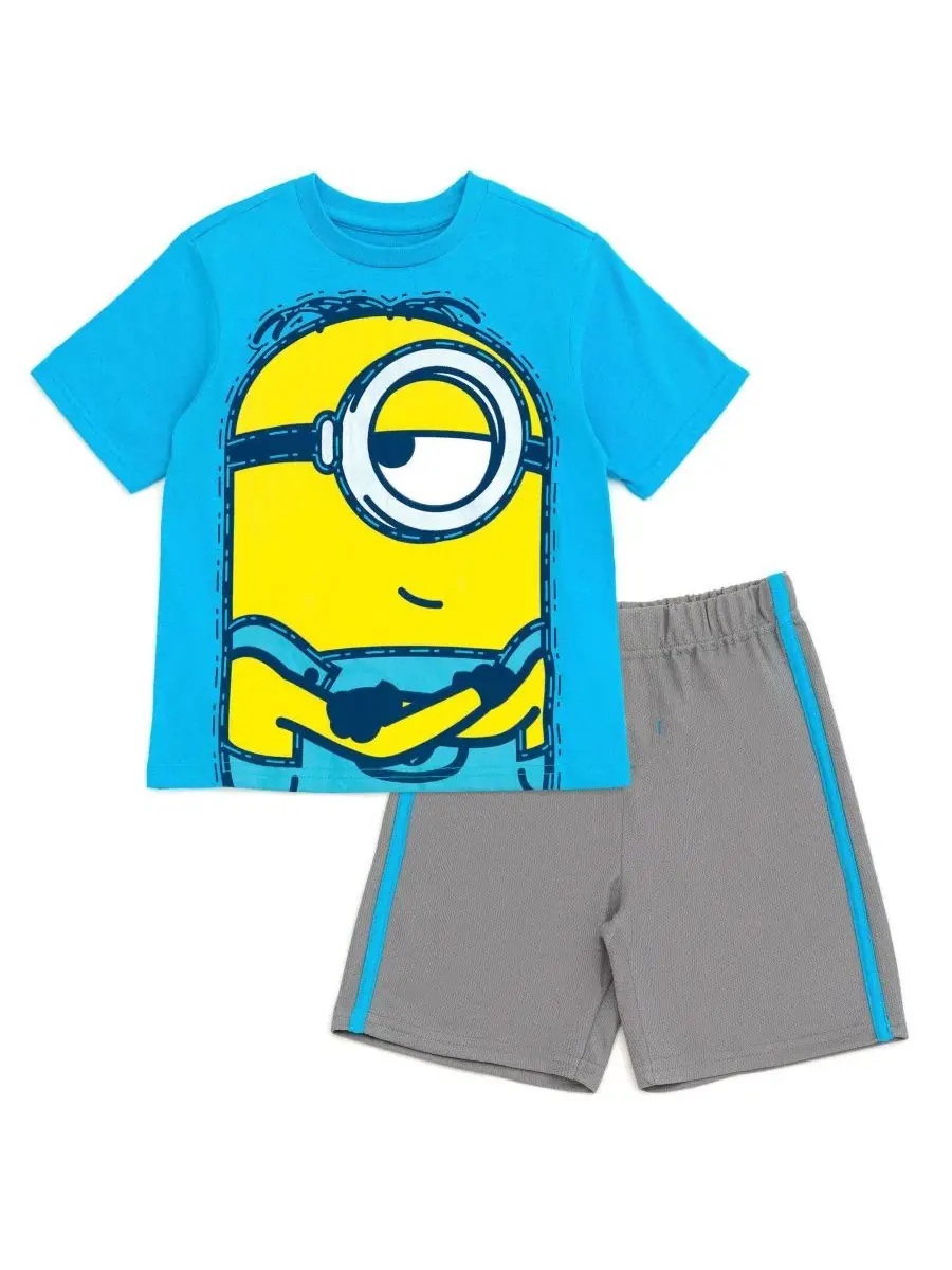 Комплект из футболки и шорт Minions Stuart Blue Silver — серебристый