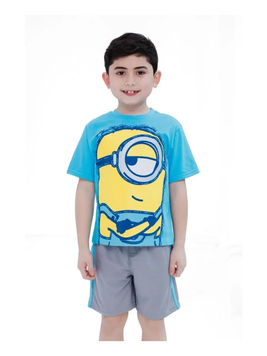 Комплект из футболки и шорт Minions Stuart Blue Silver — изображение 2 из 3, синий серебристый