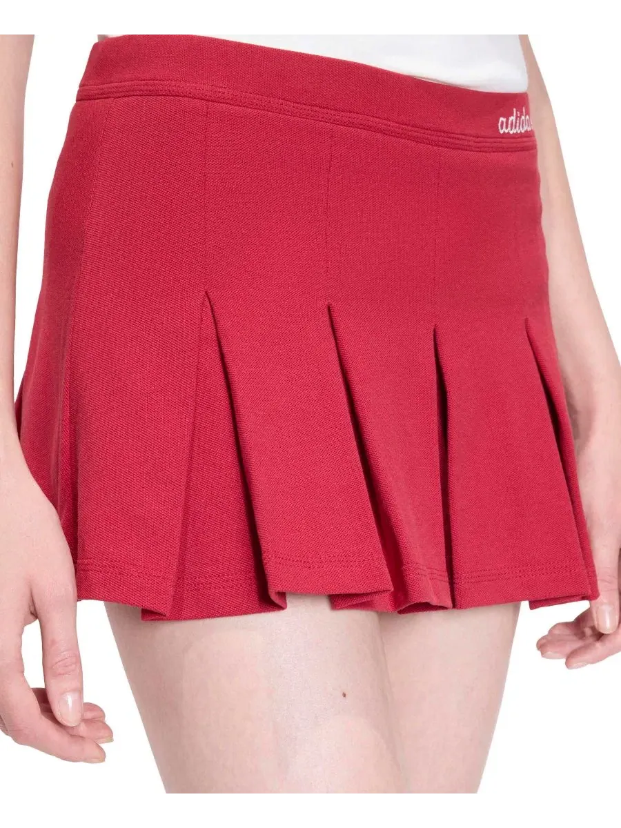 Женская юбка-трапеция из хлопка с внутренними леггинсами Colorpop Skirt adidas — изображение 3 из 5, белый