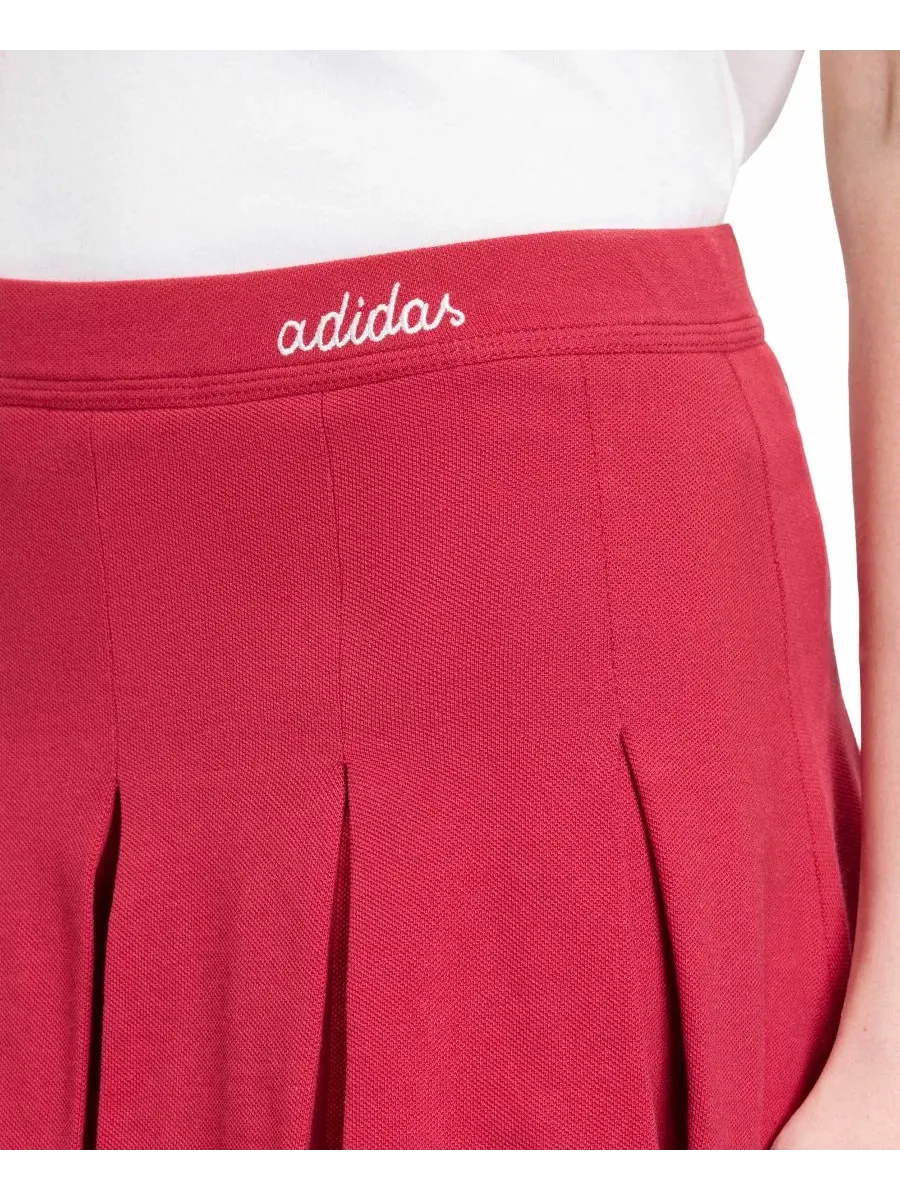 Женская юбка-трапеция из хлопка с внутренними леггинсами Colorpop Skirt adidas — изображение 4 из 5, белый