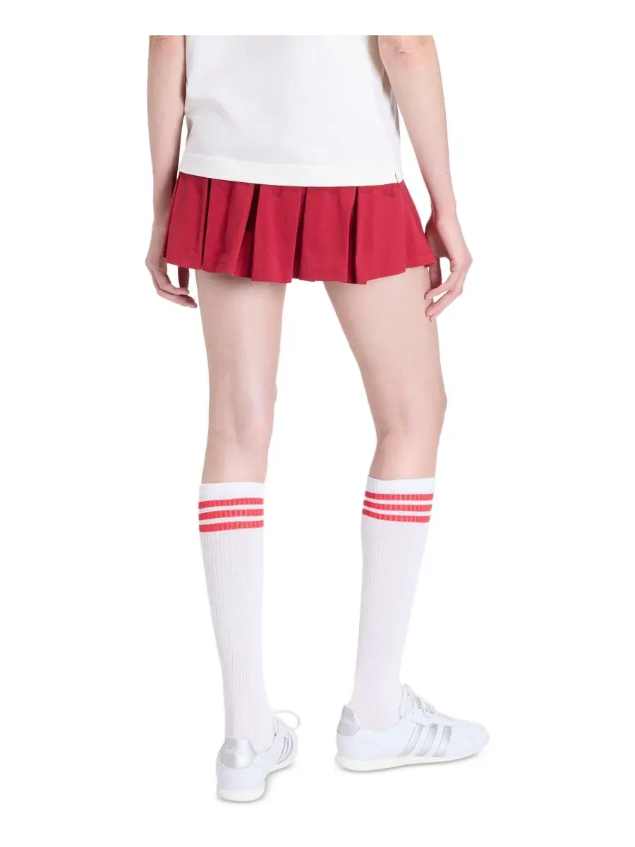 Женская юбка-трапеция из хлопка с внутренними леггинсами Colorpop Skirt adidas — изображение 5 из 5, белый