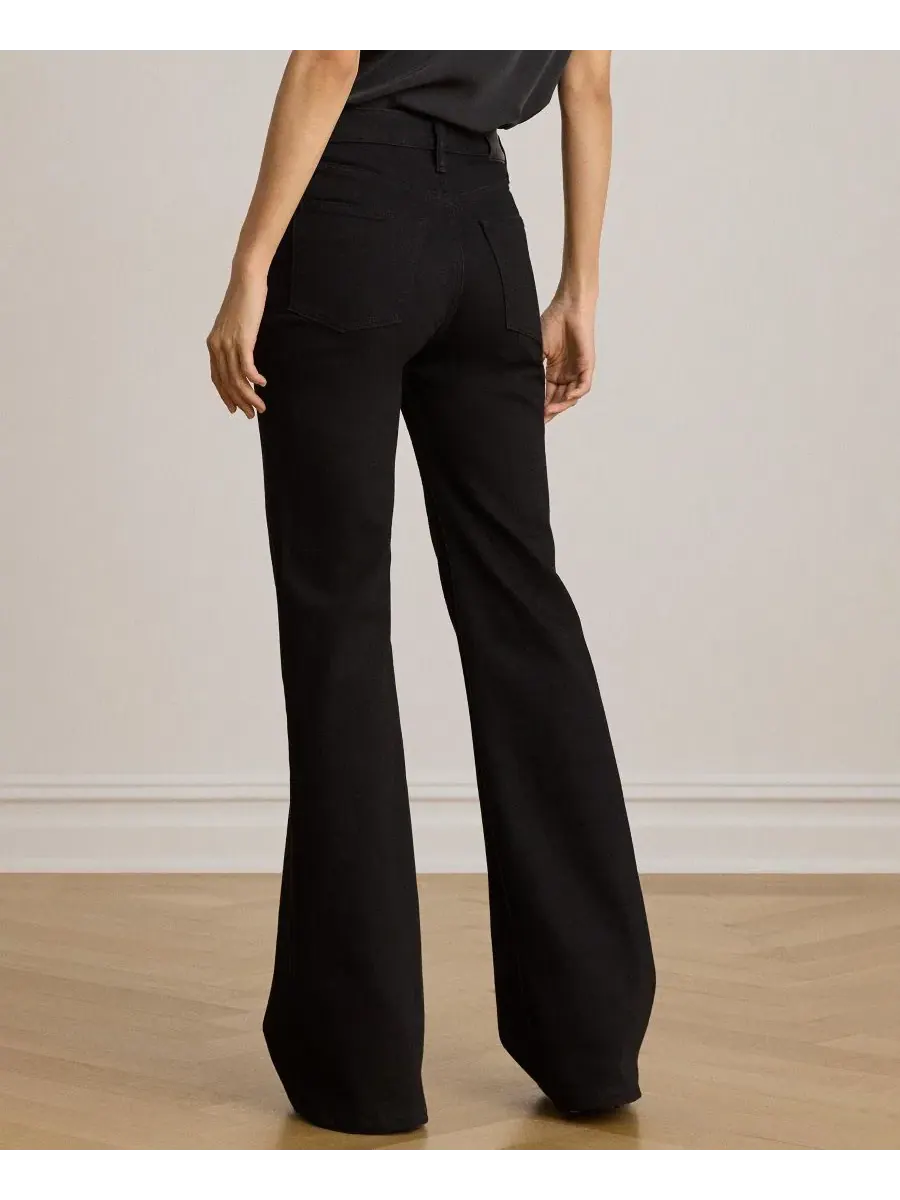 Джинсы-клеш с кружевной застежкой Lauren Ralph Lauren — изображение 4 из 7, черный