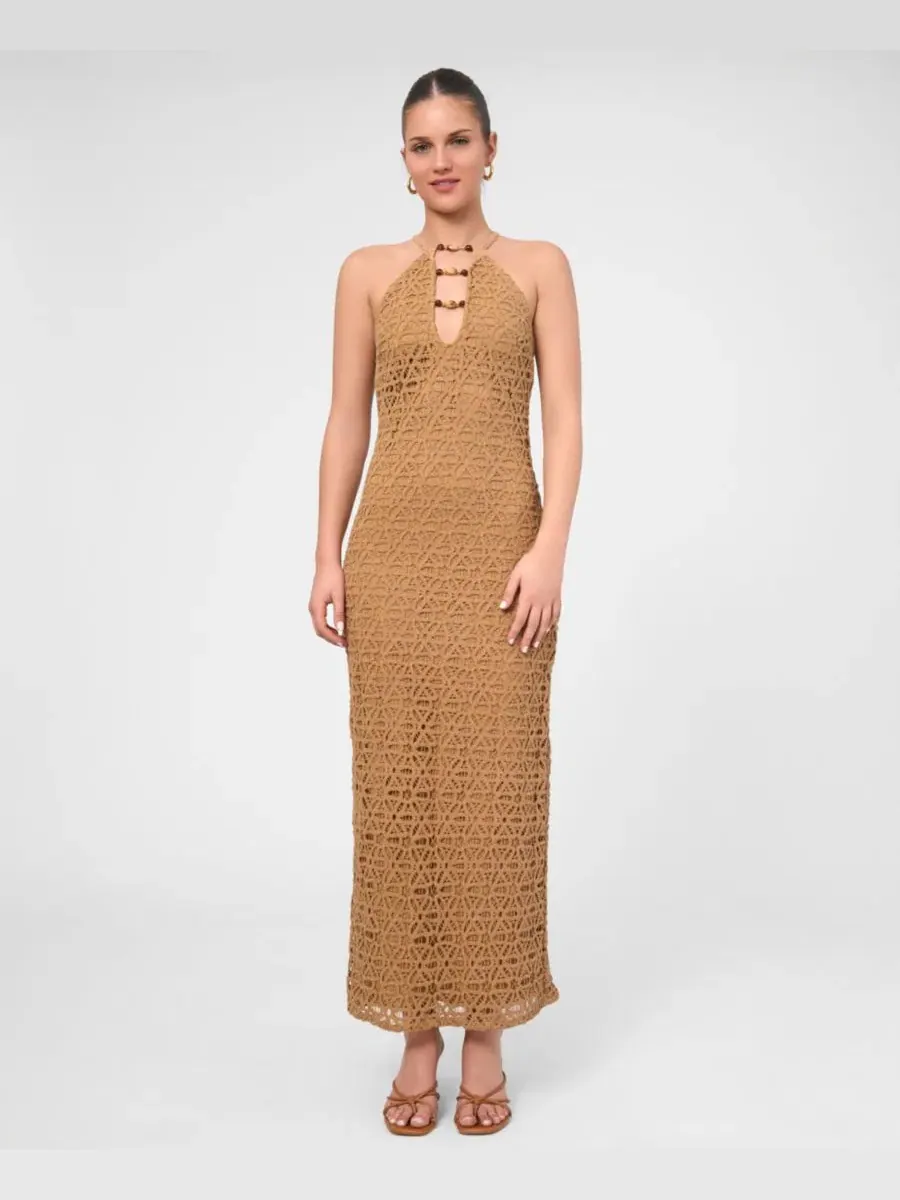Платье-миди из кружева с открытой спиной Aitana Crochet RACHEL Rachel Roy — изображение 1 из 3, коричневый