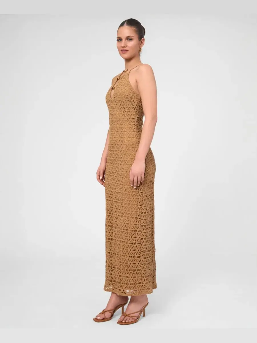 Платье-миди из кружева с открытой спиной Aitana Crochet RACHEL Rachel Roy — изображение 2 из 3, коричневый