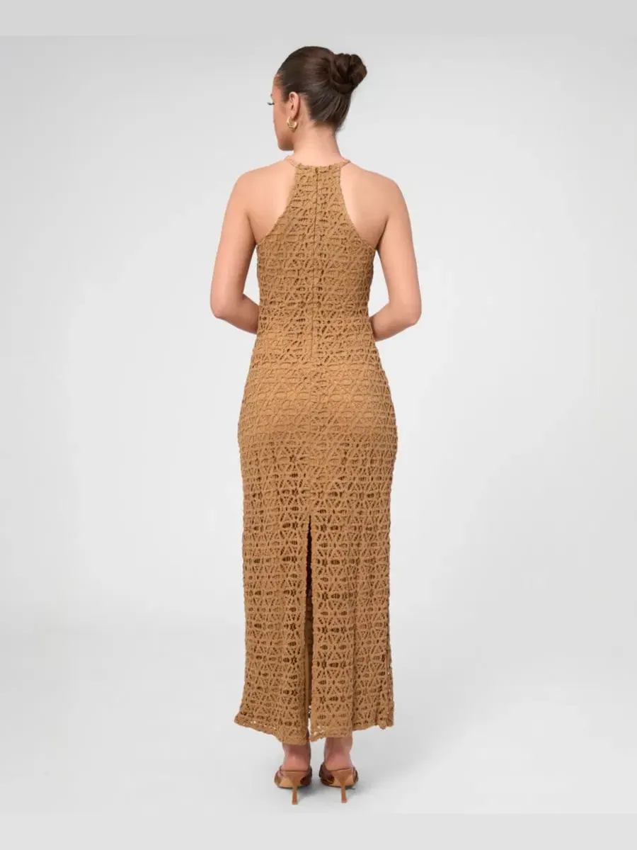 Платье-миди из кружева с открытой спиной Aitana Crochet RACHEL Rachel Roy — изображение 3 из 3, коричневый