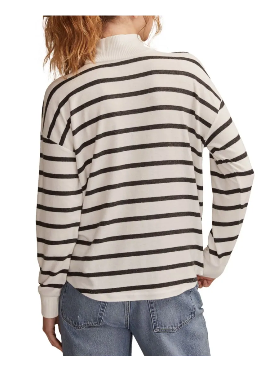 Женская блузка с высоким воротником Облако Lucky Brand — изображение 4 из 5, черный кремовый