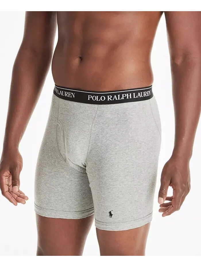 Комплект из 3 мужских трусов-боксеров классического кроя Polo Ralph Lauren — изображение 4 из 6, мульти