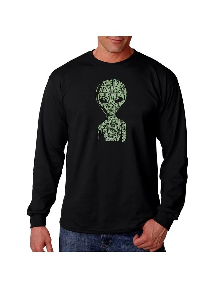 Мужская футболка с длинным рукавом с надписью Word Art — Area 51 LA Pop Art