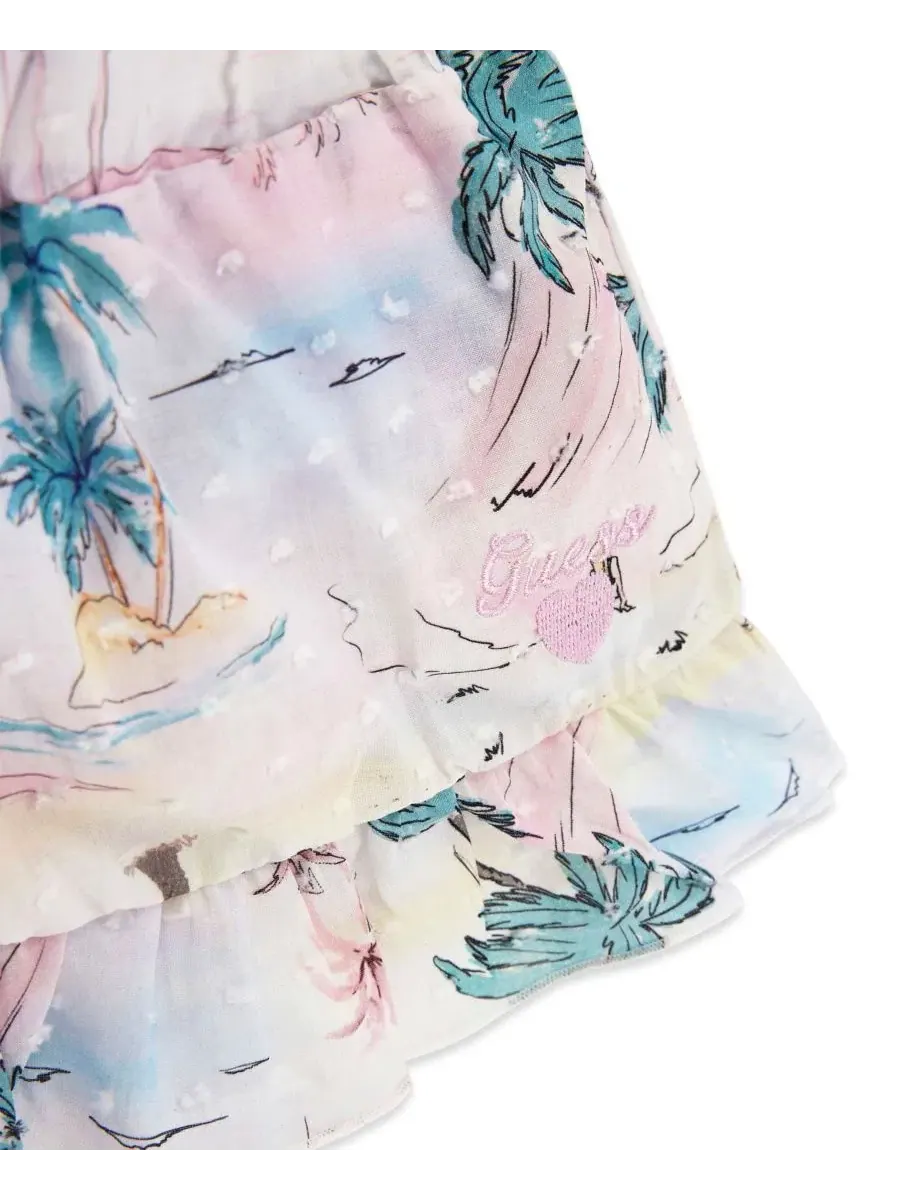 Детский комплект для девочек: футболка с коротким рукавом и юбка Guess — изображение 4 из 4, розовый
