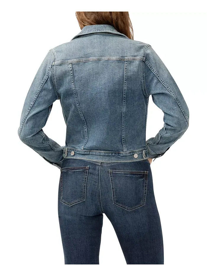 Женская укороченная джинсовая куртка с вырезом Silver Jeans Co. — изображение 2 из 5, синий