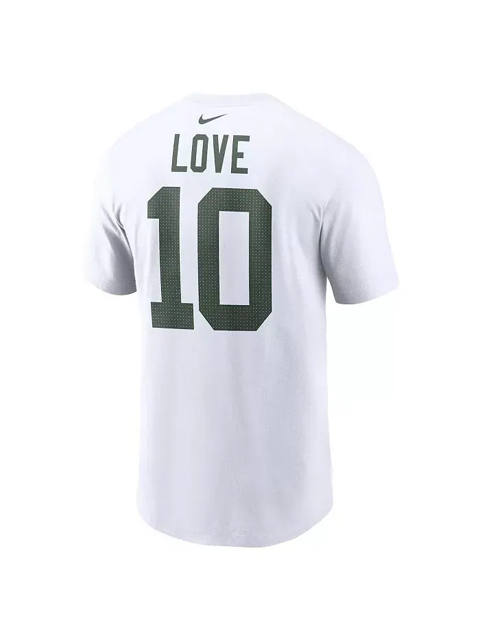 Мужская футболка Jordan Love с именем и номером игрока Green Bay Packers — изображение 3 из 3, белый