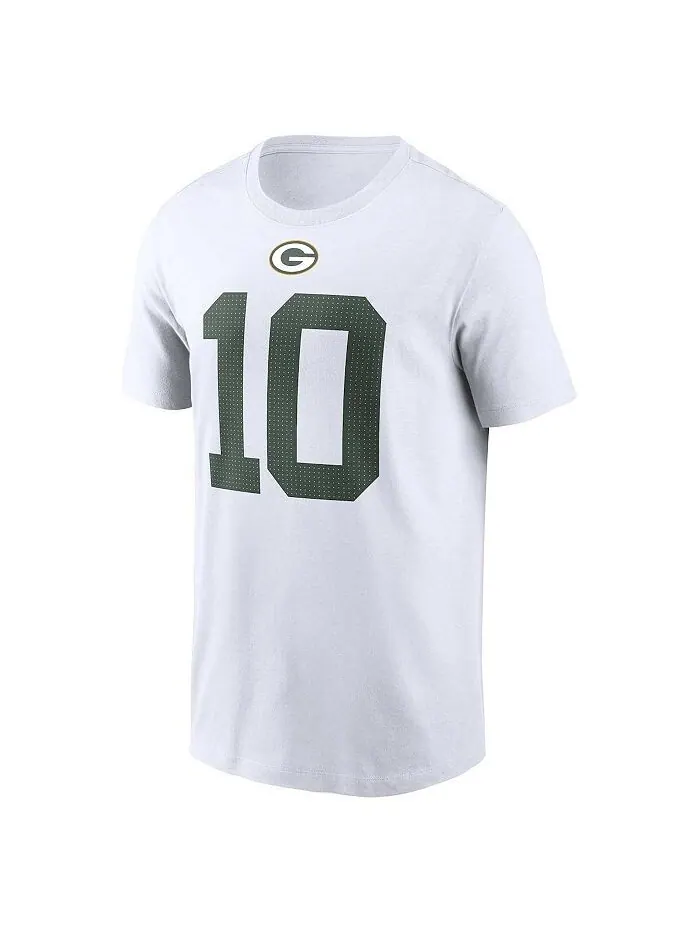 Мужская футболка Jordan Love White Green Bay Packers с именем и номером игрока Nike — изображение 2 из 3, белый