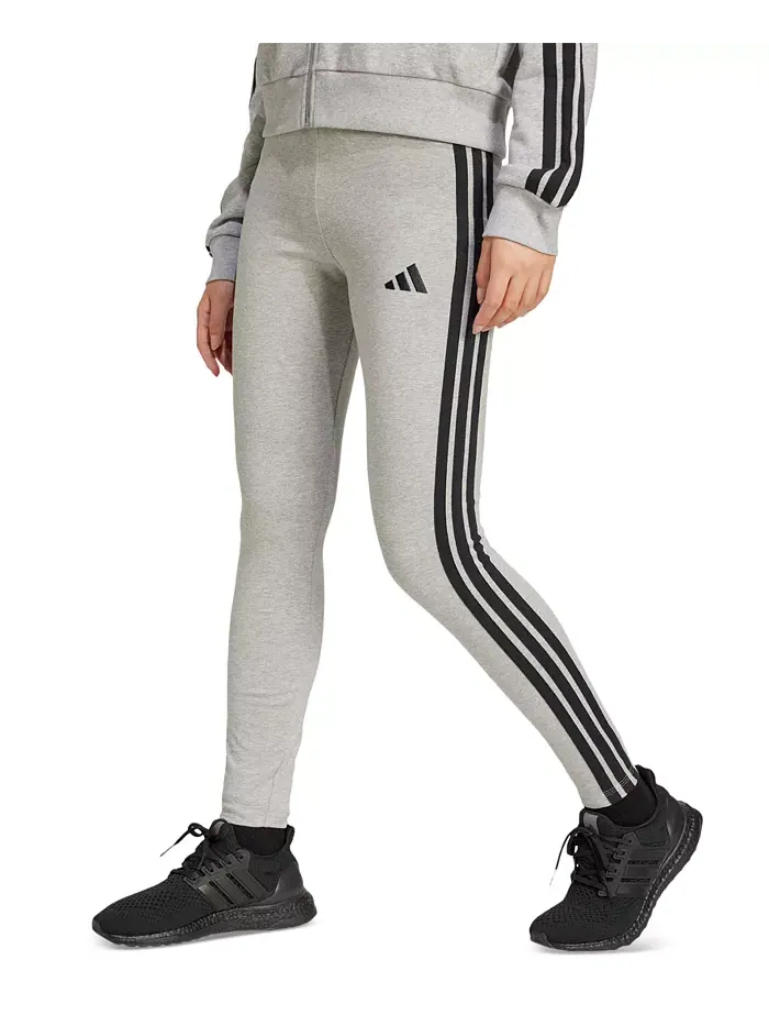 Хлопковые леггинсы с тремя полосками, размеры Plus Size Essentials, XXS-4X adidas — изображение 1 из 1, серый/черный