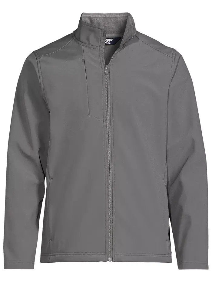 Мужская куртка Soft Shell Lands' End — изображение 3 из 4, серый