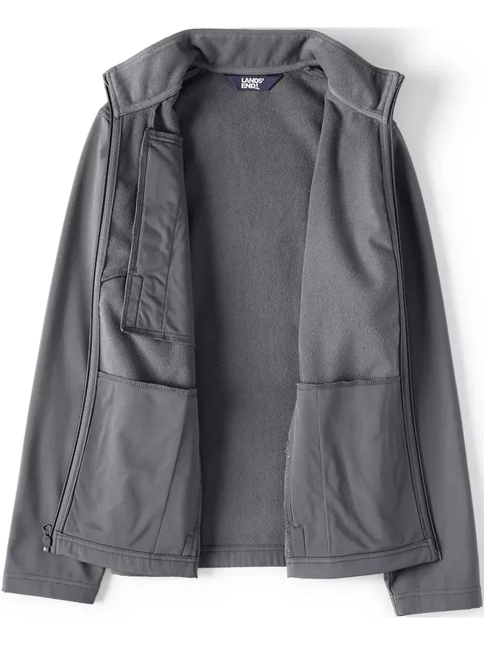 Мужская куртка Soft Shell Lands' End — изображение 4 из 4, серый