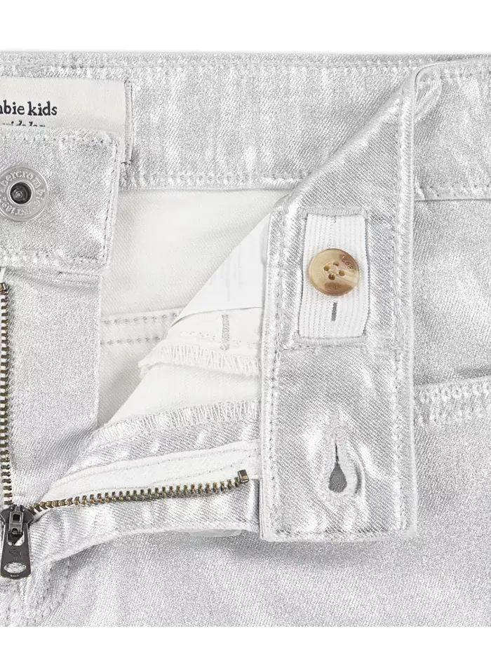 Джинсы Girls Shine High Rise Wide Leg Abercrombie Kids — изображение 6 из 7, серебряный