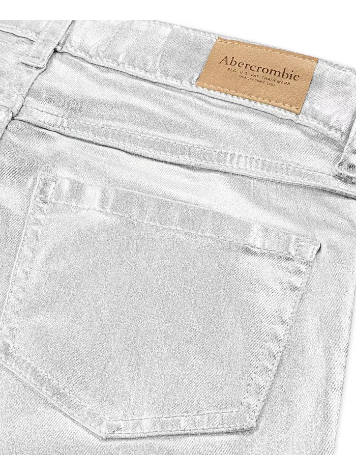 Джинсы Girls Shine High Rise Wide Leg Abercrombie Kids — изображение 7 из 7, серебряный