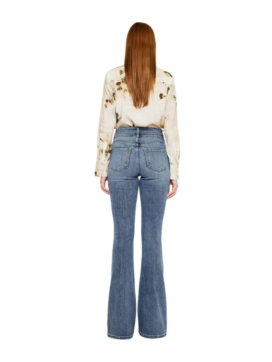 Джинсы скинни-клеш с высокой посадкой Raven High Rise Skinny Bootcut KanCan — изображение 2 из 6, черный