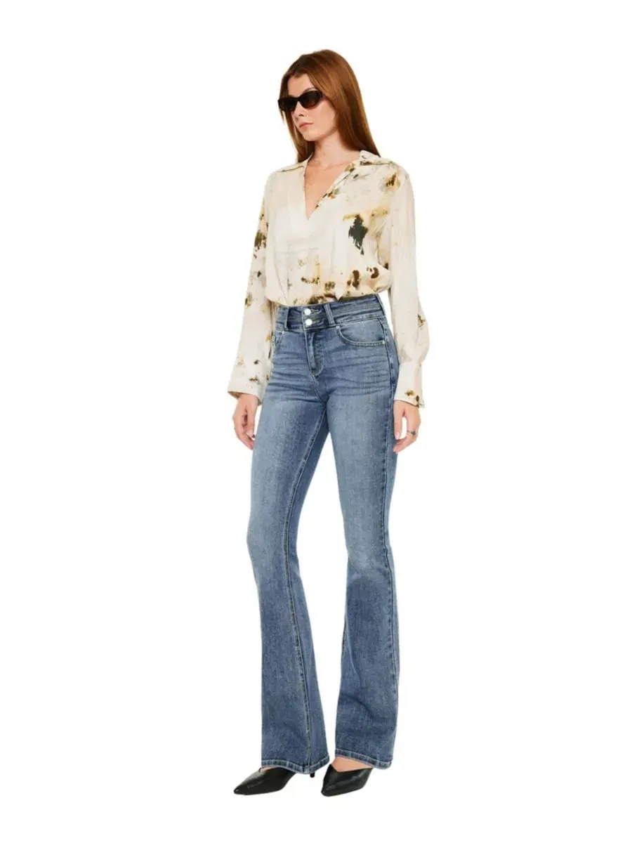 Джинсы скинни-клеш с высокой посадкой Raven High Rise Skinny Bootcut KanCan — изображение 6 из 6, черный