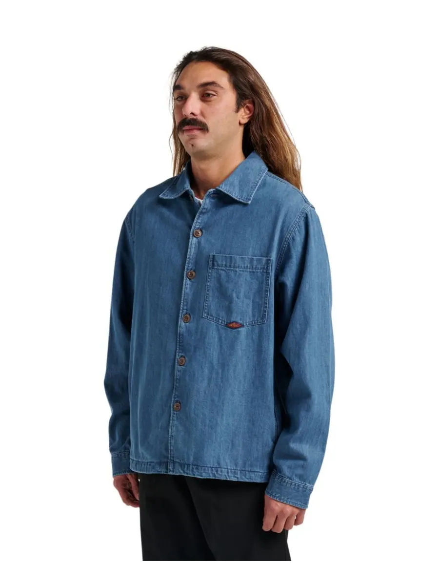 Мужская джинсовая рубашка Quiksilver — изображение 2 из 4, светлый индиго