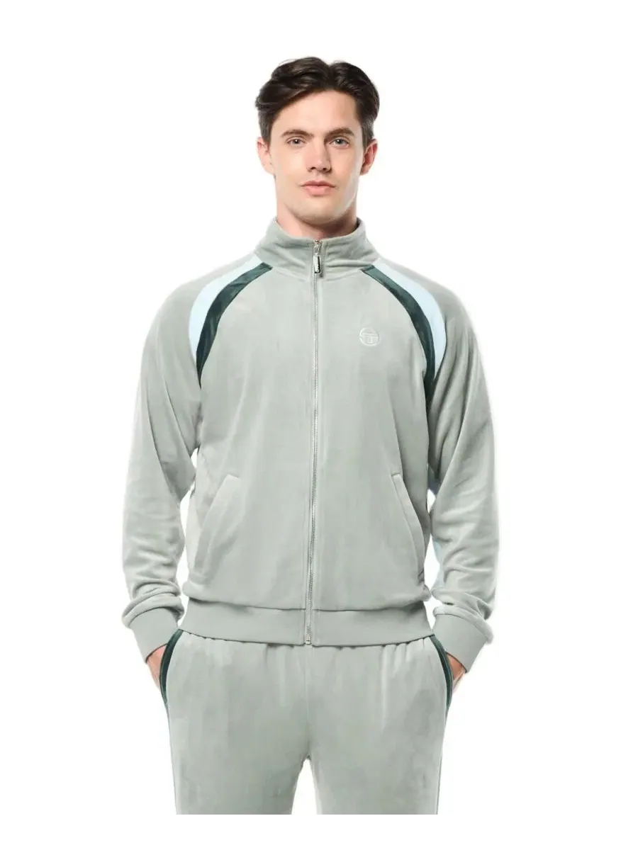 Куртка-худи с молнией Banda Velour Track Jacket Sergio Tacchini — изображение 1 из 5, серый