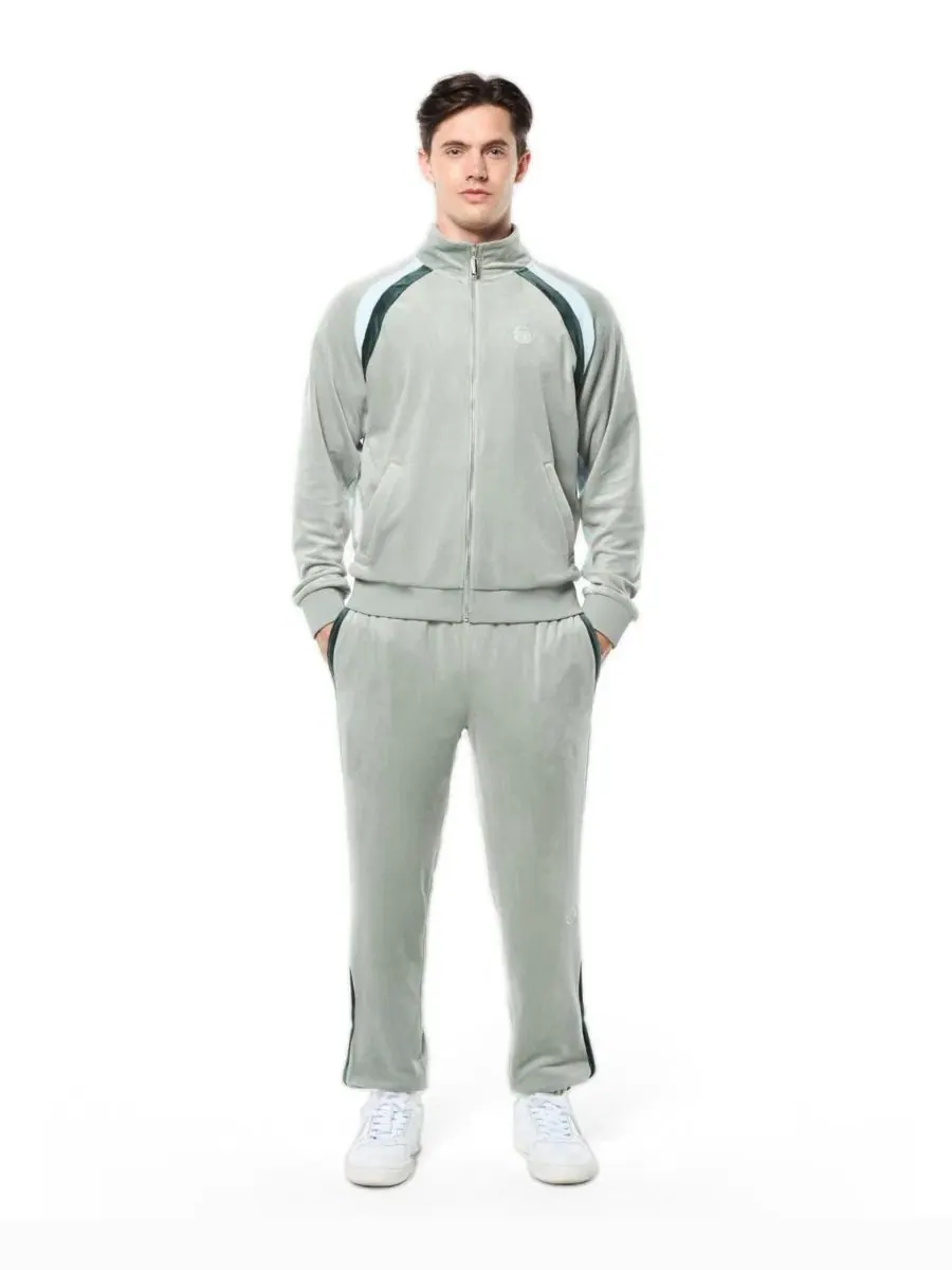 Куртка-худи с молнией Banda Velour Track Jacket Sergio Tacchini — изображение 2 из 5, серый