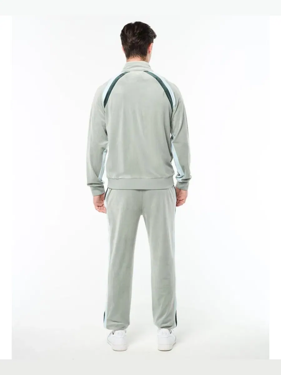 Куртка-худи с молнией Banda Velour Track Jacket Sergio Tacchini — изображение 4 из 5, серый