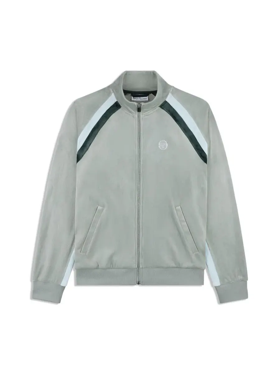 Куртка-худи с молнией Banda Velour Track Jacket Sergio Tacchini — изображение 5 из 5, серый