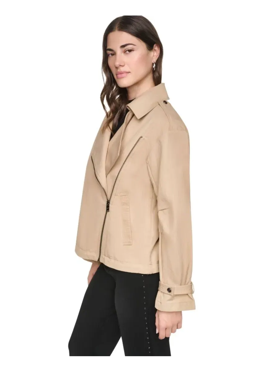 Женская куртка-утилити с воротником и молнией DKNY — изображение 3 из 8, бежевый