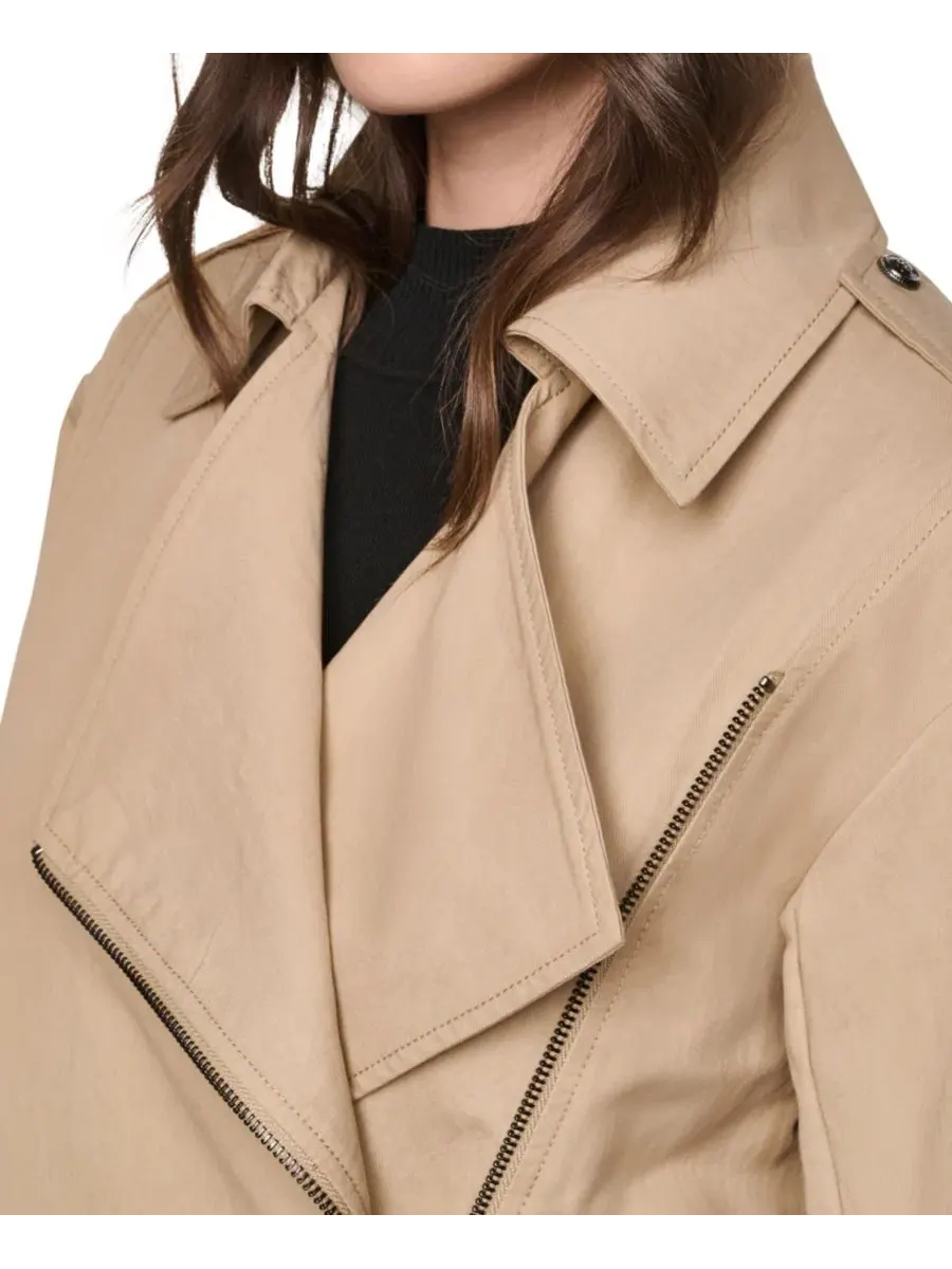 Женская куртка-утилити с воротником и молнией DKNY — изображение 6 из 8, бежевый