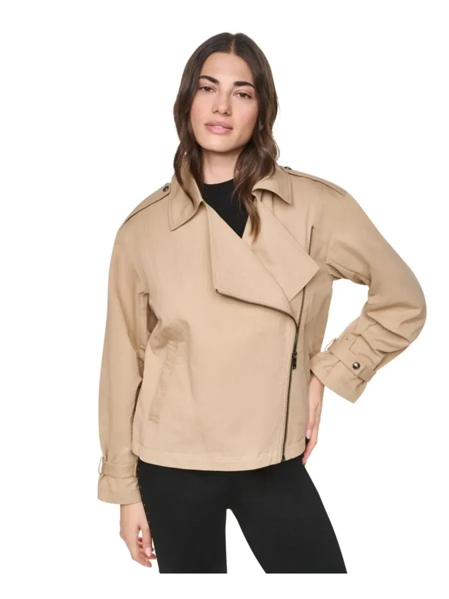 Женская куртка-утилити с воротником и молнией DKNY — изображение 8 из 8, бежевый