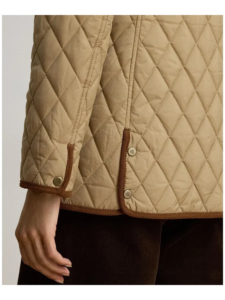 Стеганая куртка с фирменной нашивкой Lauren Ralph Lauren — изображение 3 из 6, бежевый