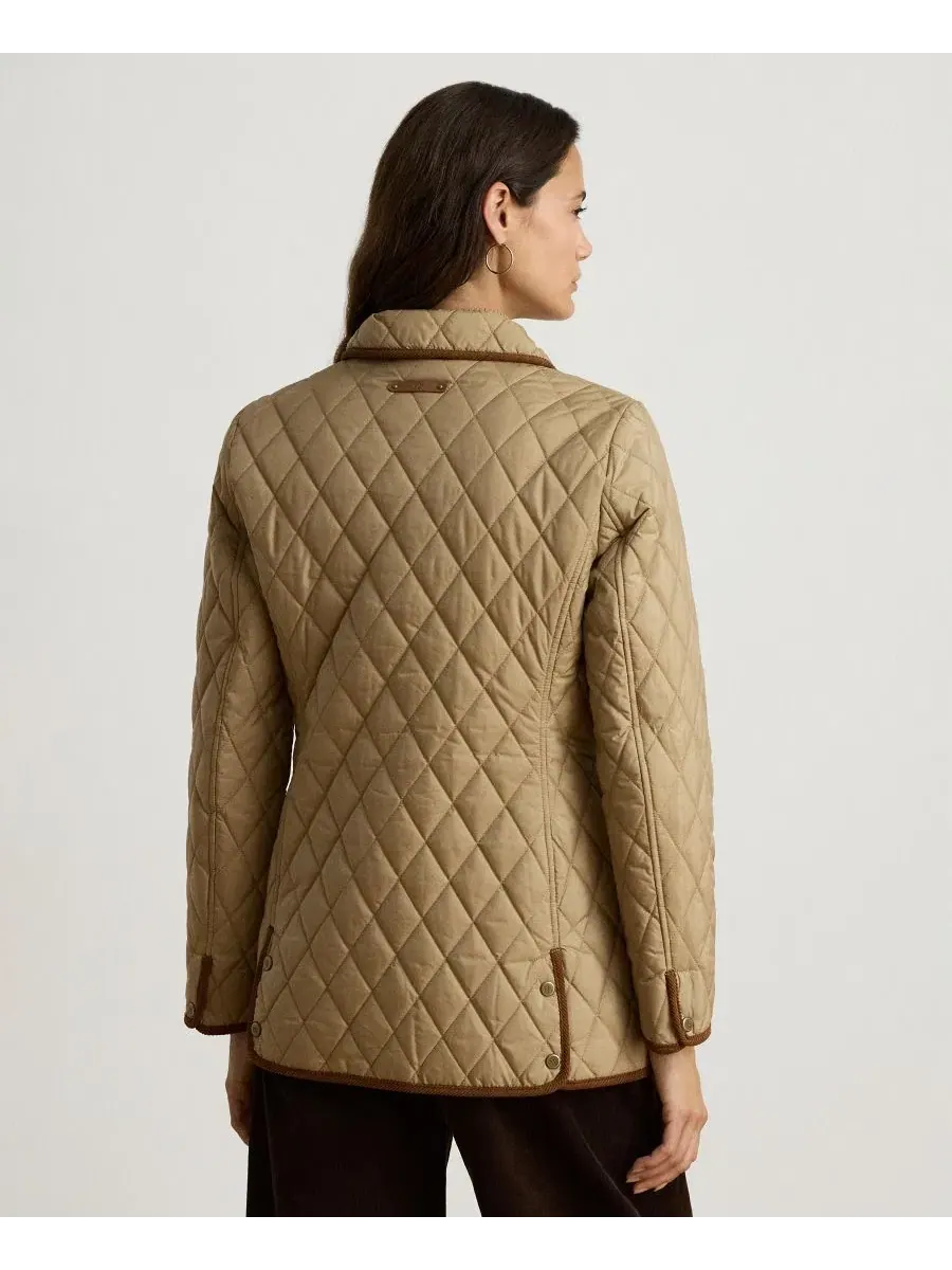 Стеганая куртка с фирменной нашивкой Lauren Ralph Lauren — изображение 4 из 6, бежевый