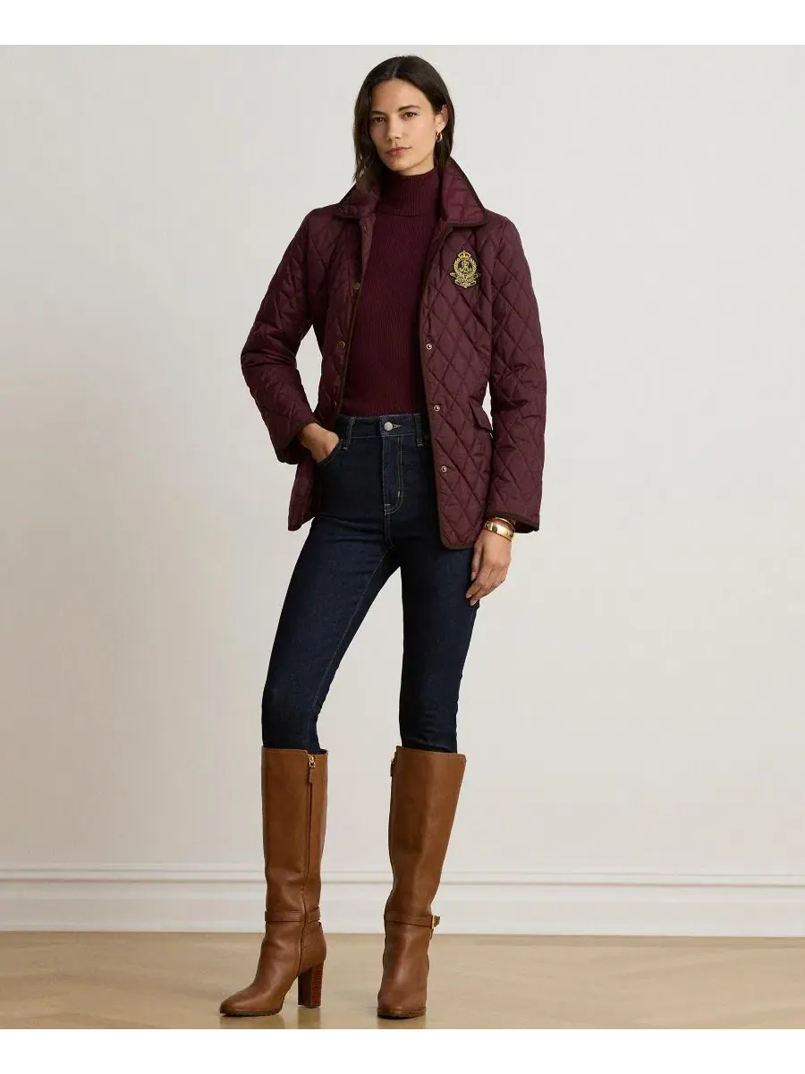 Стеганая куртка с кордуровым кантом Lauren Ralph Lauren — изображение 2 из 6, красный