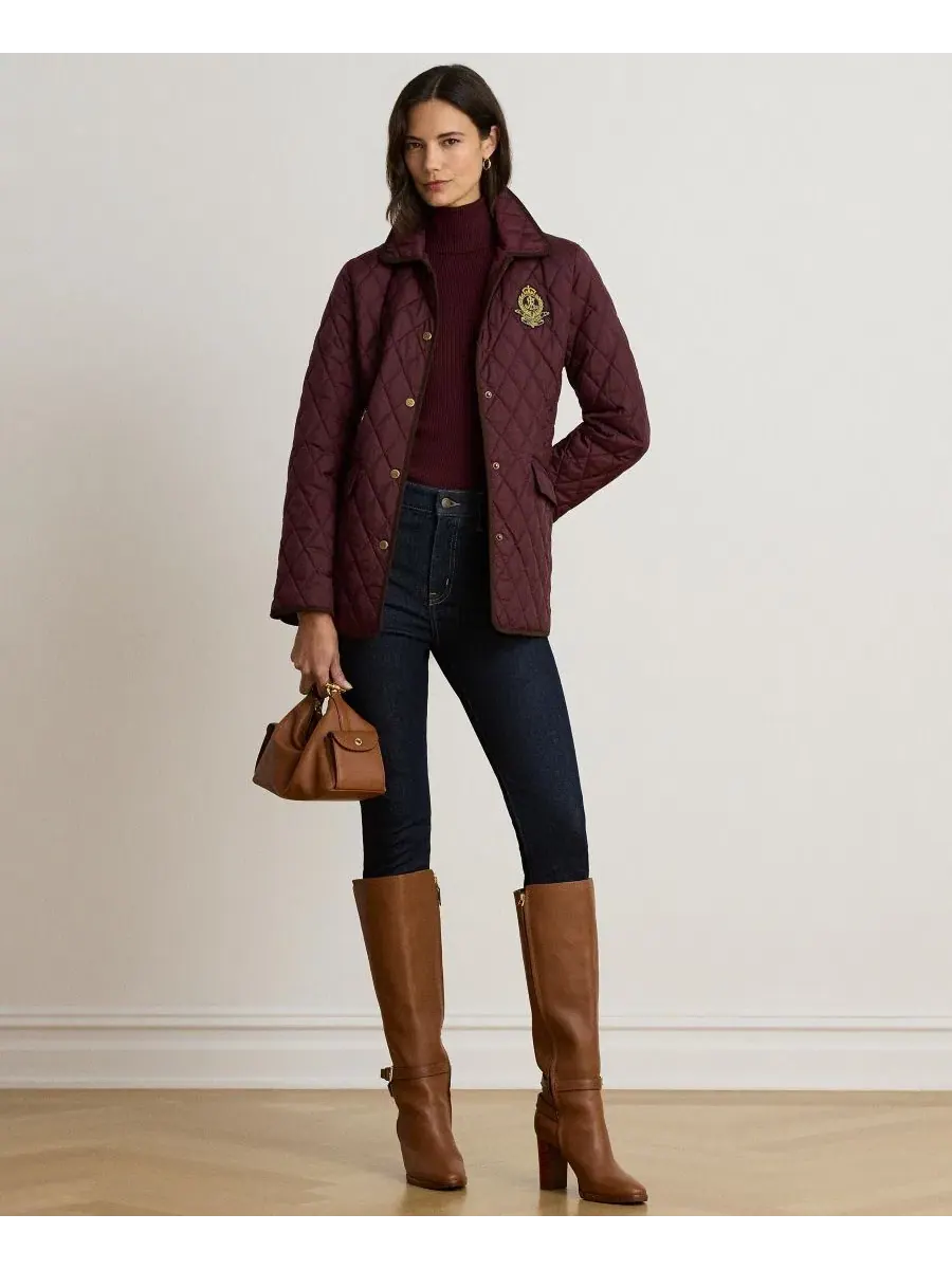 Стеганая куртка с кордуровым кантом Lauren Ralph Lauren — изображение 6 из 6, красный